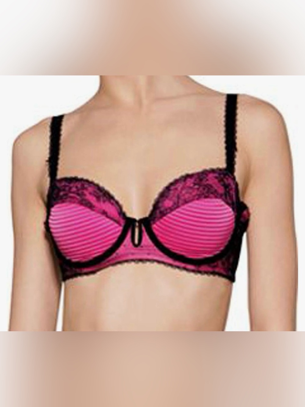 Dita Von Teese Parisienne Bra Pink/Black D59452 Size 36B NWT